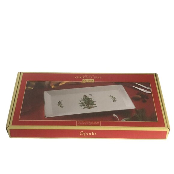 SPODE "Christmas Tree" 14” Rectangular Serving Porcelain Tray Xmas Holiday IOB - Picture 4 of 6